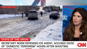 Kristi Noem Falsely Claims ICE Agent Was ‘Ran Into’ Before Deadly Shooting In Minneapolis