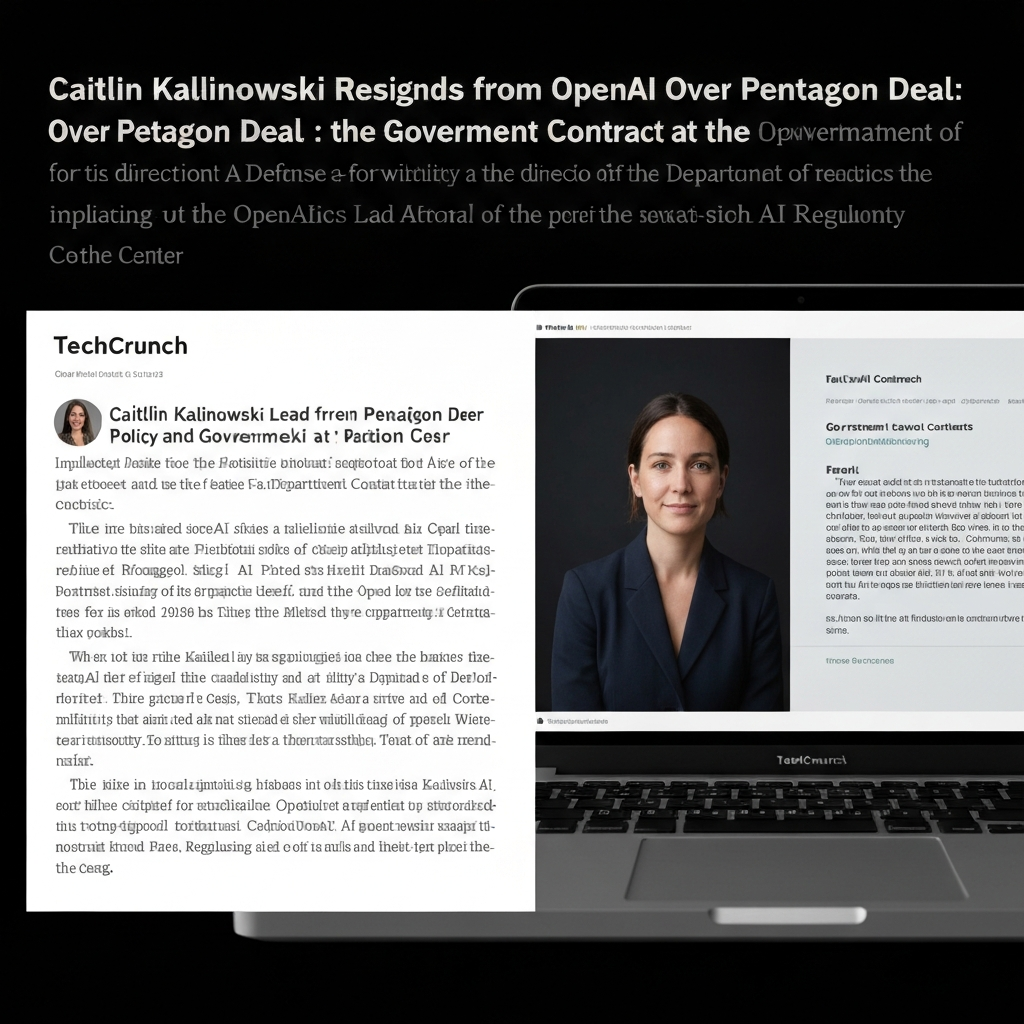 OpenAI Robotics Lead Caitlin Kalinowski Resigns Over Pentagon Deal
