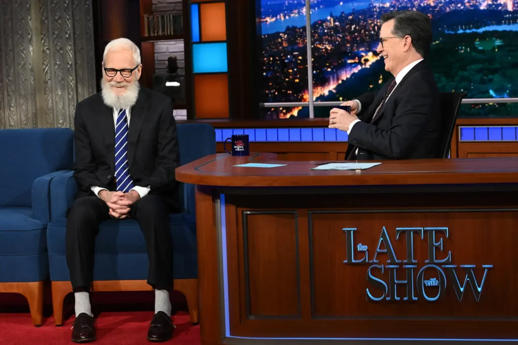 David Letterman Returns to ‘The Late Show’ as Stephen Colbert Nears the End of an Era